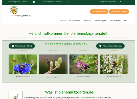 Aperçu du site de (Wild)Bienenfreundlicher Pflanzenfinder