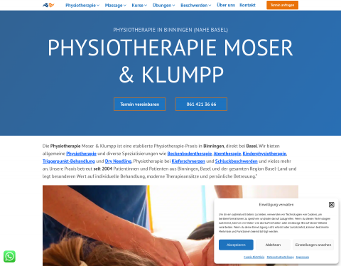 Website-Vorschau von Physiotherapie Moser & Klumpp