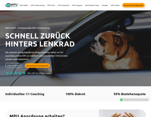 Website-Vorschau von MPU Wolff - MPU Vorbereitungen