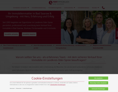 Website-Vorschau von VENT-Immobilien Bad Saarow