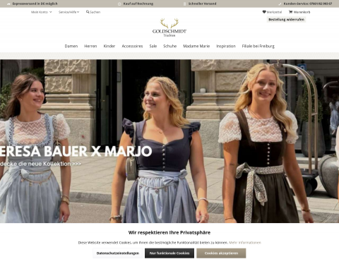 Website-Vorschau von Goldschmidt Trachten