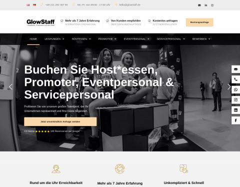 Website-Vorschau von GlowStaff