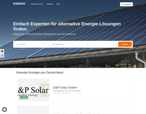 Vorschau von Firmenverzeichnis für regionale Solateure & mehr