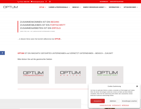 Website-Vorschau von OPTUM GmbH - Kompetenz in Personaldienstleistungen
