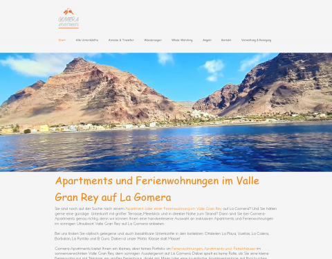 Website-Vorschau von Zauberhafte Apartments im Valle Gran Rey