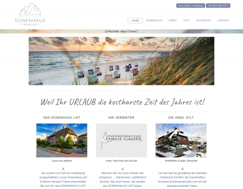 Website-Vorschau von Dünenhaus List