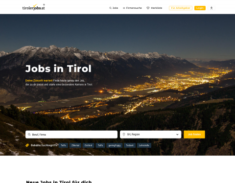 Website-Vorschau von Jobbörse Tirol