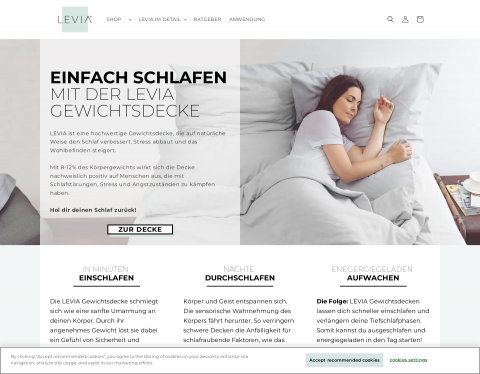 Website-Vorschau von LEVIA sleep GmbH