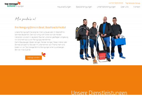Website-Vorschau von Top Menage Schmid Reinigungen Basel & Fricktal