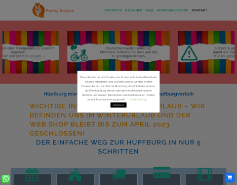 Website-Vorschau von Party Burgen Hüpfburgverleih Leipzig