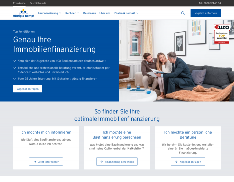 Website-Vorschau von Hüttig & Rompf AG