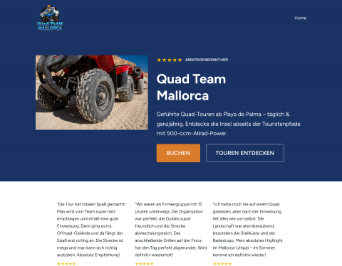 Website-Vorschau von Quad Touren auf Mallorca