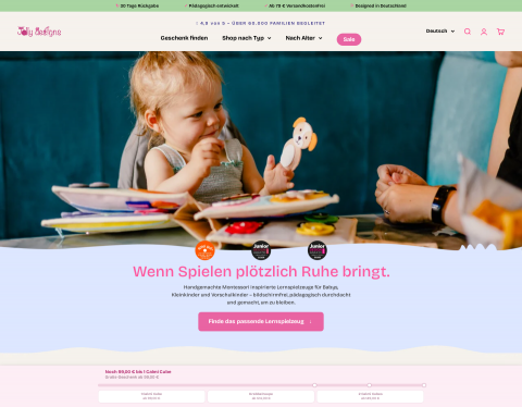 Website-Vorschau von Lernspielzeug für Kinder in Deutschland