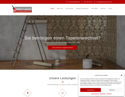 Website-Vorschau von Maler Leipzig -Ihr zuverlässiger Malerservice