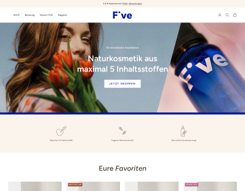 Website-Vorschau von Five Skincare GmbH
