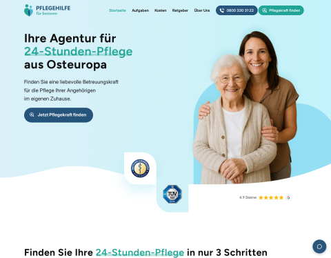 Website-Vorschau von Pflegehilfe für Senioren 24 GmbH