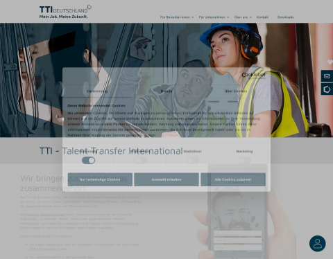 Website-Vorschau von TTI Personaldienstleistung Deutschland