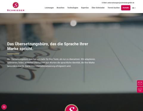 Website-Vorschau von Schmieder Übersetzungen GmbH