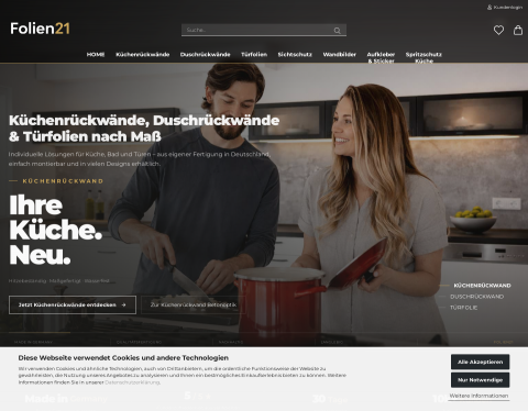 Website-Vorschau von Klebefolien und Küchenrückwand Folien