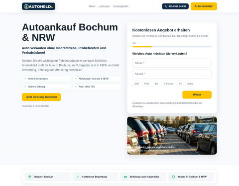 Website-Vorschau von Autoheld 24 - Autoankauf Bochum