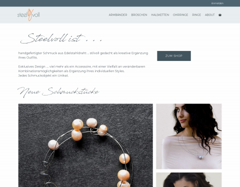 Website-Vorschau von Steelvoll Unikatschmuck