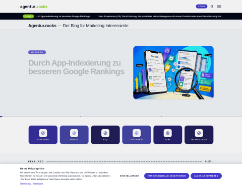 Website-Vorschau von agentur.rocks - Informationsseite zu Agenturen