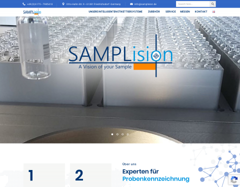 Website-Vorschau von Samplision - A Vision of your Sample