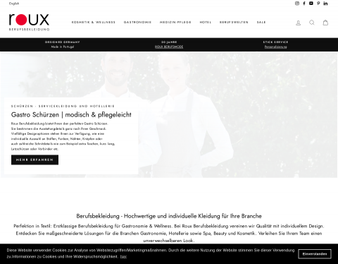 Website-Vorschau von Roux Berufsbekleidung
