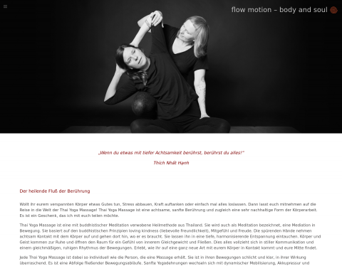 Website-Vorschau von flow motion | Thai Yoga Massage | Körperarbeit