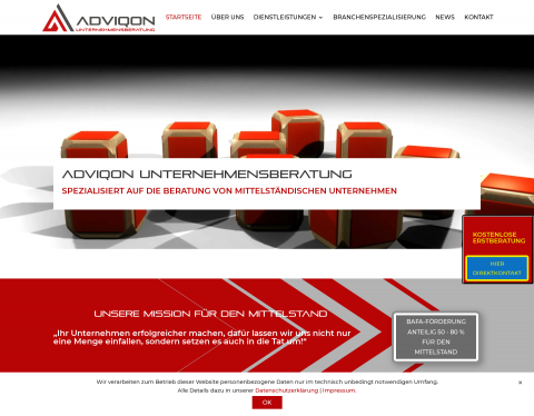 Website-Vorschau von Adviqon Unternehmensberatung