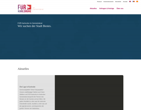 Website-Vorschau von Freie Wähler | Karlsruhe Gemeinderatsfraktion