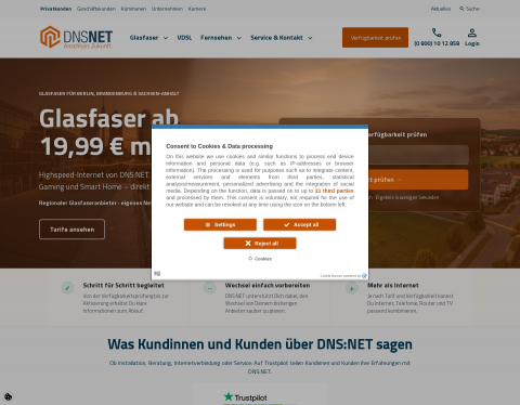 Website-Vorschau von DNS:NET Internet Service GmbH