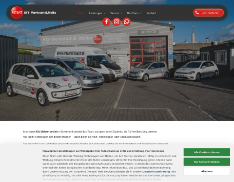 Website-Vorschau von Kfz-Werkstatt B. Melka GmbH