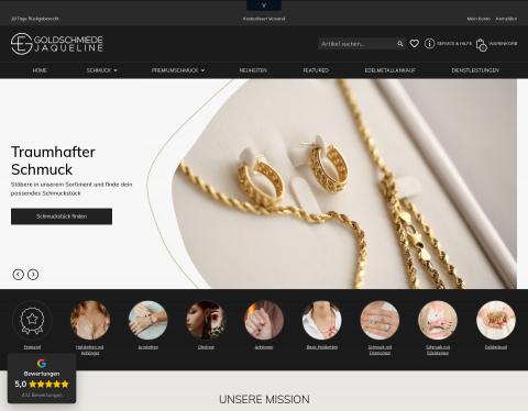Website-Vorschau von Goldschmiede Jaqueline