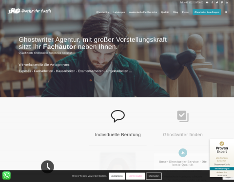 Website-Vorschau von Ghostwriter Castle