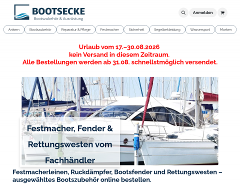 Vorschau von Bootsecke - Onlineshop für Bootszubehör