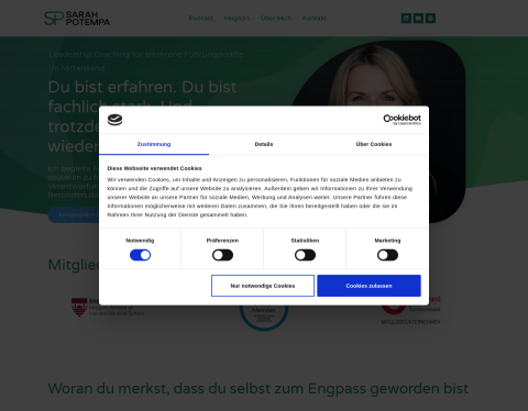 Website-Vorschau von Sarah Potempa Coaching