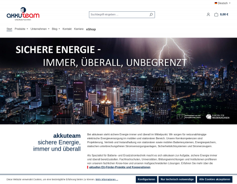 Website-Vorschau von Akkuteam Energietechnik