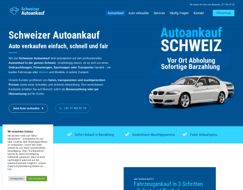 Website-Vorschau von Autoankauf Schweiz