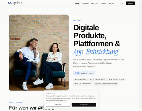 Website-Vorschau von apprime GmbH | App Agentur Berlin