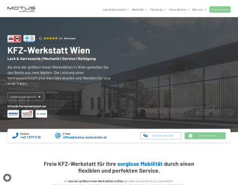 Website-Vorschau von Motus Autocenter