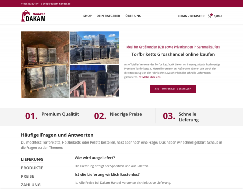 Website-Vorschau von Dakam Handel