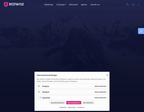 Website-Vorschau von RedWise, Ihre Marketing und Webdesign Spezialisten