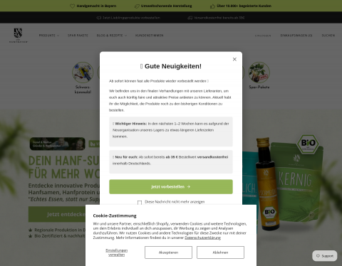 Website-Vorschau von Der Hanfbayer
