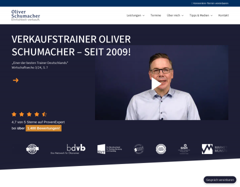 Website-Vorschau von Verkaufstrainer Oliver Schumacher
