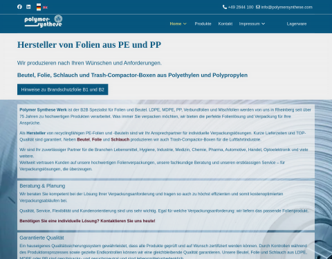 Website-Vorschau von Polymer Synthese Werk GmbH