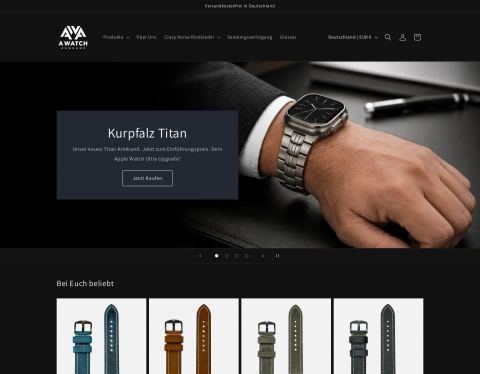 Website-Vorschau von Hochwertige Apple Watch Armbänder