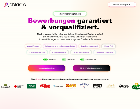 Vorschau von jobtastic - Social Media Recruiting Agentur