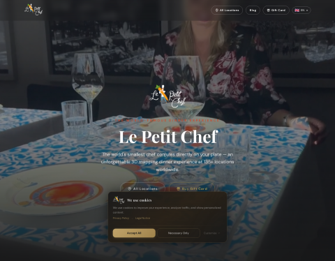 Website-Vorschau von Le Petit Chef - Dinnershow für Erwachsene