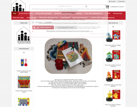 Website-Vorschau von Spielzeug aus dem Onlineshop